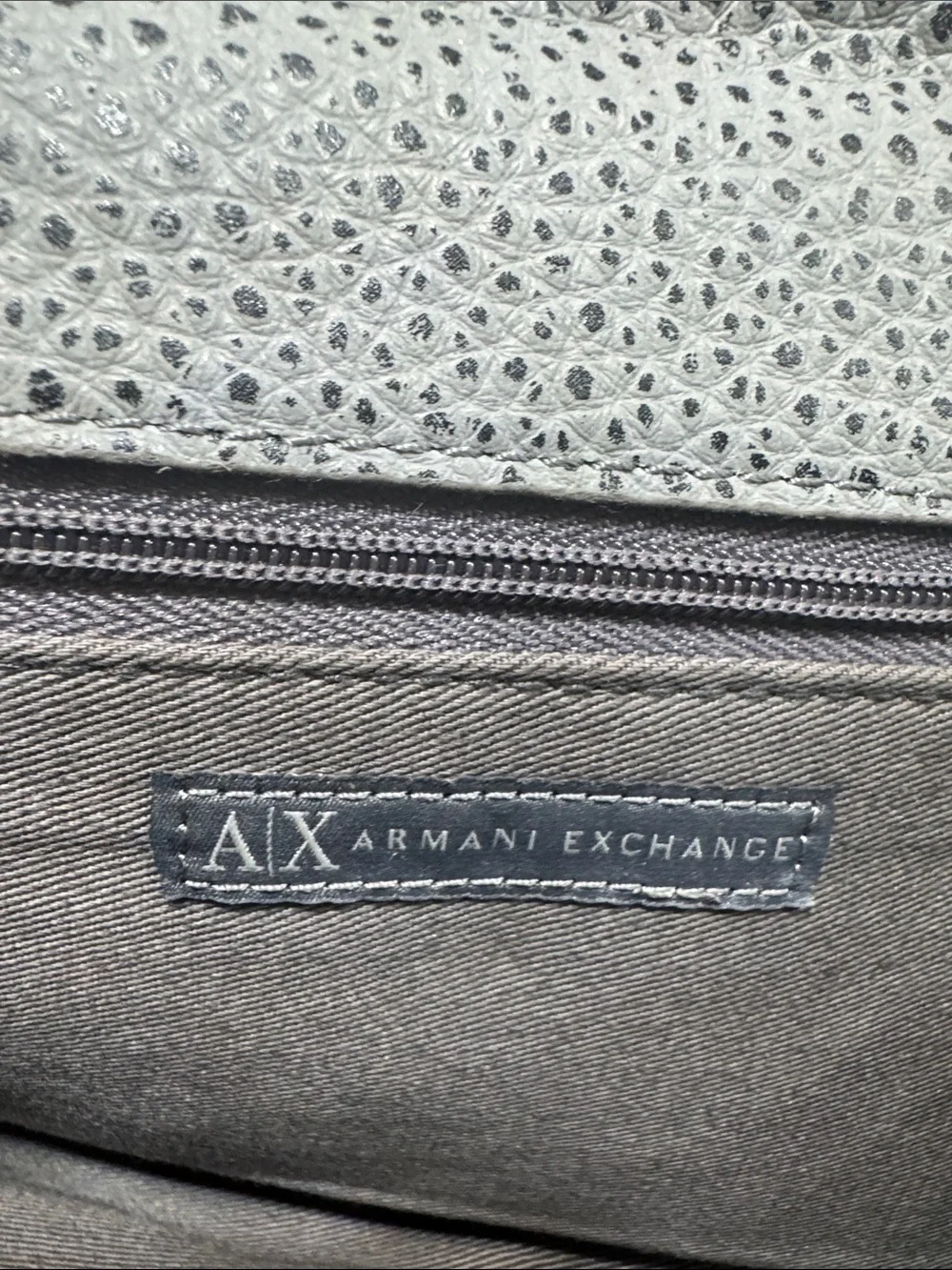 Armani Exchange Two-Tone Gray Textured Wristlet Clutch